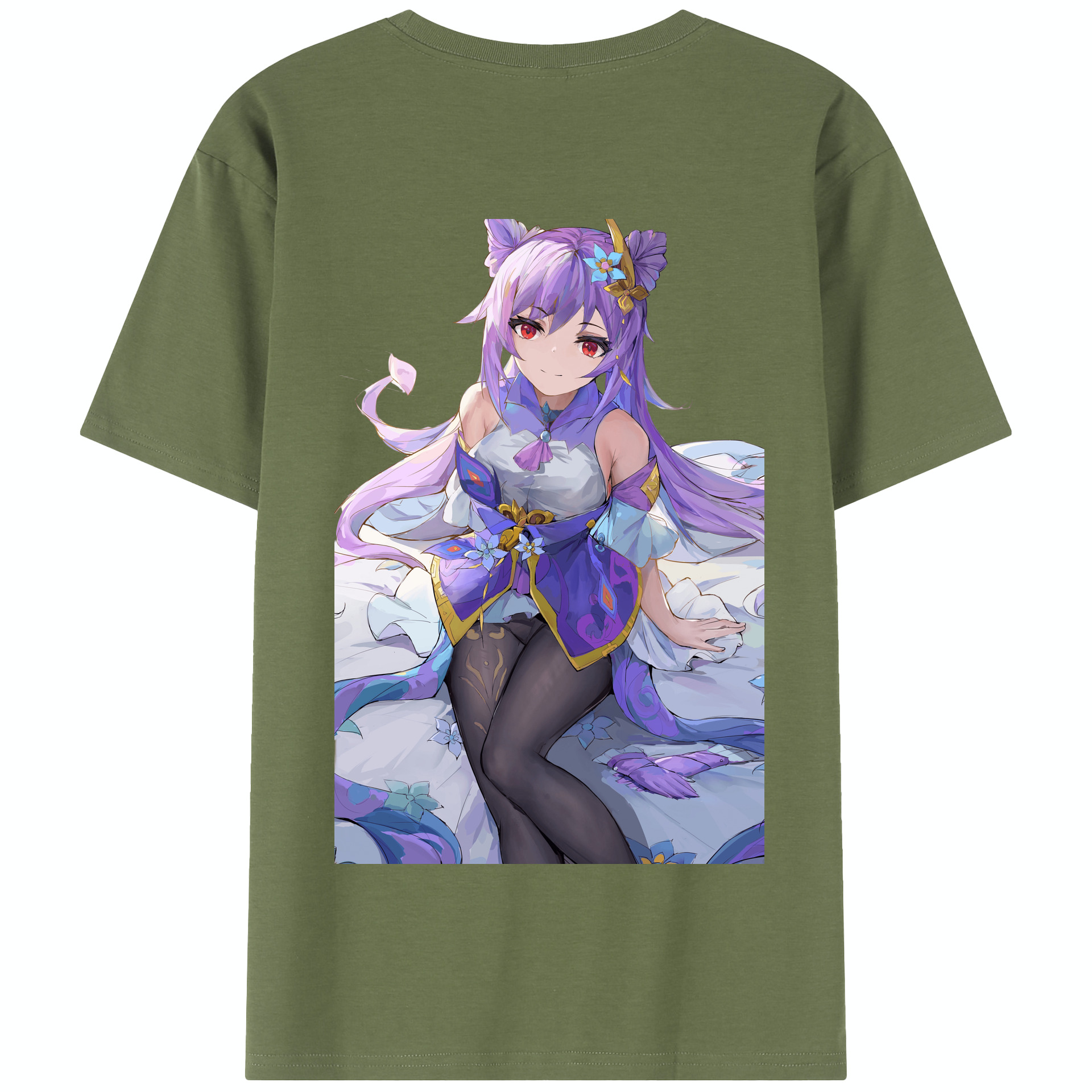 げんし神 刻晴 こくせい genshin Kokusei 綿100％半袖Tシャツ（背面プリント）